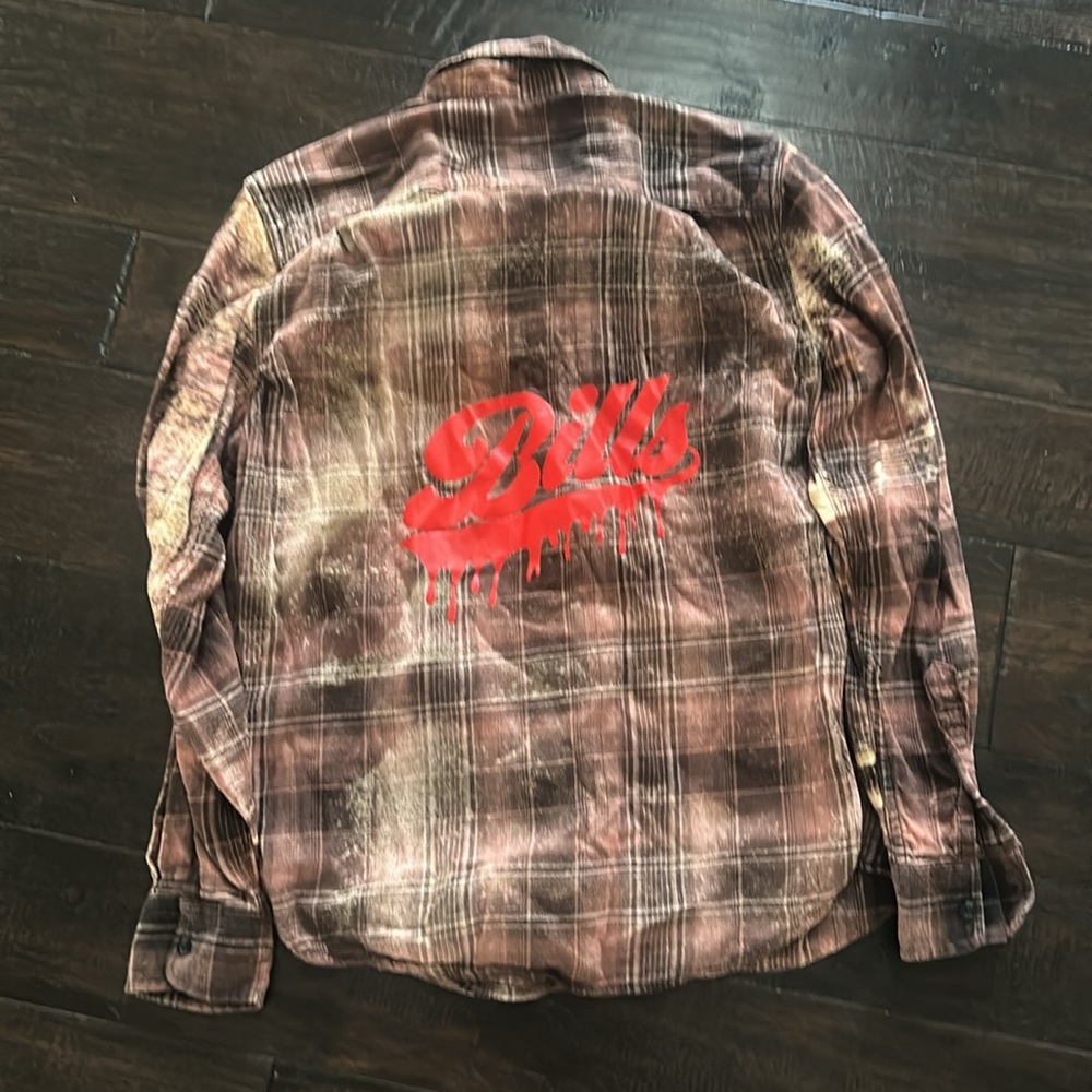 Buffalo Bills vintage made Plaid button